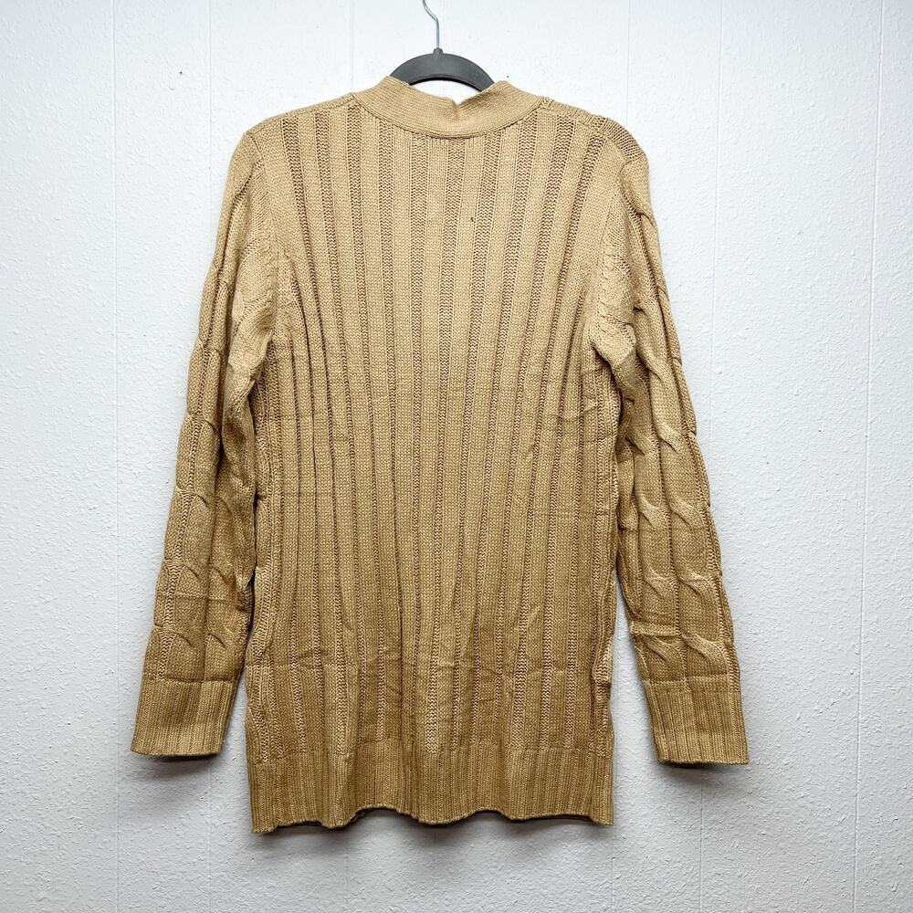 Pretty Garden Fisherman Button Front Womens Cardigan Large Academia Cable Knit - Picture 7 of 13